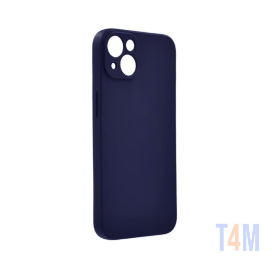 Capa de Silicone com Moldura de Câmera para Apple iPhone 13 Azul